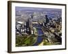 Melbourne CBD and Yarra River, Victoria, Australia-David Wall-Framed Photographic Print