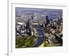 Melbourne CBD and Yarra River, Victoria, Australia-David Wall-Framed Photographic Print