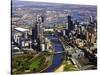 Melbourne CBD and Yarra River, Victoria, Australia-David Wall-Stretched Canvas