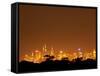 Melbourne CBD at Night, Victoria, Australia-David Wall-Framed Stretched Canvas