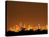 Melbourne CBD at Night, Victoria, Australia-David Wall-Stretched Canvas