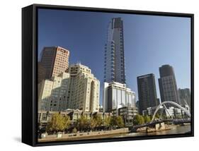 Melbourne Central Business District (Cbd) and Yarra River, Melbourne, Victoria, Australia, Pacific-Jochen Schlenker-Framed Stretched Canvas