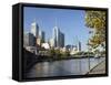Melbourne Central Business District (Cbd) and Yarra River, Melbourne, Victoria, Australia, Pacific-null-Framed Stretched Canvas