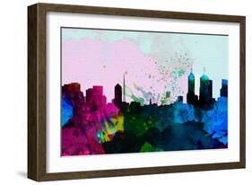 Melbourne City Skyline-NaxArt-Framed Art Print