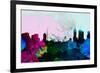 Melbourne City Skyline-NaxArt-Framed Art Print