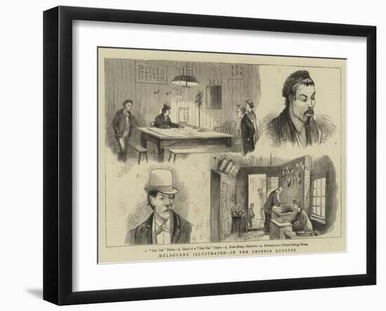 Melbourne Illustrated, in the Chinese Quarter-null-Framed Giclee Print