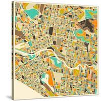 Melbourne Map-Jazzberry Blue-Stretched Canvas