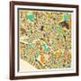 Melbourne Map-Jazzberry Blue-Framed Premium Giclee Print