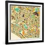 Melbourne Map-Jazzberry Blue-Framed Premium Giclee Print