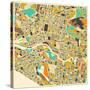 Melbourne Map-Jazzberry Blue-Stretched Canvas