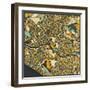 Melbourne Map-Jazzberry Blue-Framed Art Print