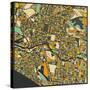 Melbourne Map-Jazzberry Blue-Stretched Canvas