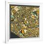 Melbourne Map-Jazzberry Blue-Framed Art Print