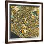 Melbourne Map-Jazzberry Blue-Framed Art Print