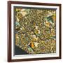 Melbourne Map-Jazzberry Blue-Framed Art Print