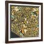 Melbourne Map-Jazzberry Blue-Framed Art Print