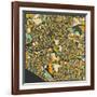 Melbourne Map-Jazzberry Blue-Framed Art Print