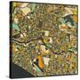 Melbourne Map-Jazzberry Blue-Stretched Canvas