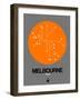 Melbourne Orange Subway Map-NaxArt-Framed Art Print