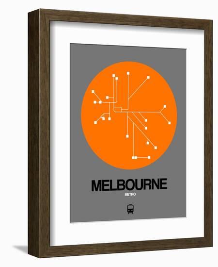 Melbourne Orange Subway Map-NaxArt-Framed Art Print