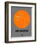 Melbourne Orange Subway Map-NaxArt-Framed Art Print