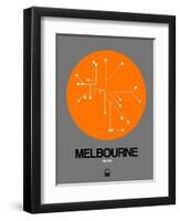 Melbourne Orange Subway Map-NaxArt-Framed Art Print