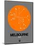 Melbourne Orange Subway Map-NaxArt-Mounted Art Print