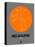 Melbourne Orange Subway Map-NaxArt-Stretched Canvas