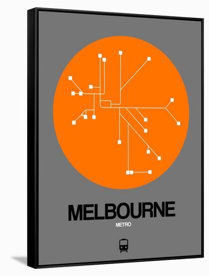 Melbourne Orange Subway Map-NaxArt-Framed Stretched Canvas