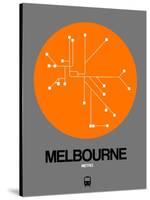 Melbourne Orange Subway Map-NaxArt-Stretched Canvas