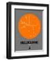 Melbourne Orange Subway Map-NaxArt-Framed Art Print