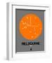 Melbourne Orange Subway Map-NaxArt-Framed Art Print