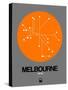 Melbourne Orange Subway Map-NaxArt-Stretched Canvas
