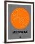 Melbourne Orange Subway Map-NaxArt-Framed Art Print