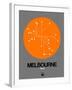 Melbourne Orange Subway Map-NaxArt-Framed Art Print