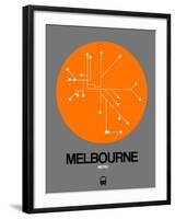 Melbourne Orange Subway Map-NaxArt-Framed Art Print