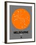 Melbourne Orange Subway Map-NaxArt-Framed Art Print