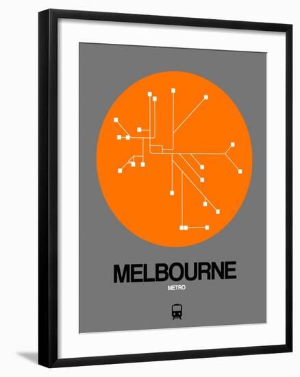 Melbourne Orange Subway Map-NaxArt-Framed Art Print