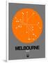 Melbourne Orange Subway Map-NaxArt-Framed Art Print