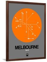 Melbourne Orange Subway Map-NaxArt-Framed Art Print