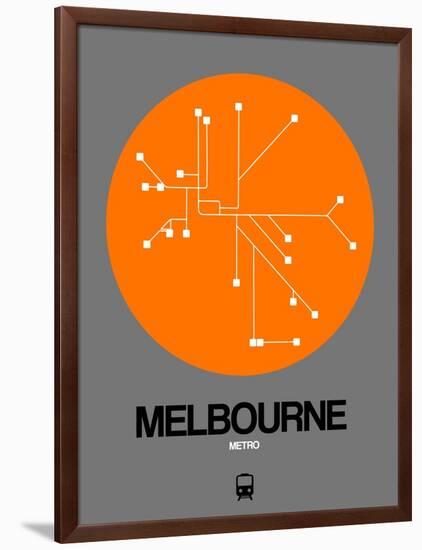 Melbourne Orange Subway Map-NaxArt-Framed Art Print