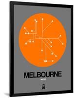 Melbourne Orange Subway Map-NaxArt-Framed Art Print