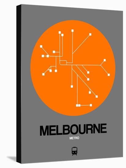 Melbourne Orange Subway Map-NaxArt-Stretched Canvas