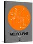 Melbourne Orange Subway Map-NaxArt-Stretched Canvas