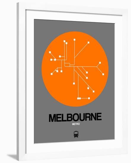 Melbourne Orange Subway Map-NaxArt-Framed Art Print