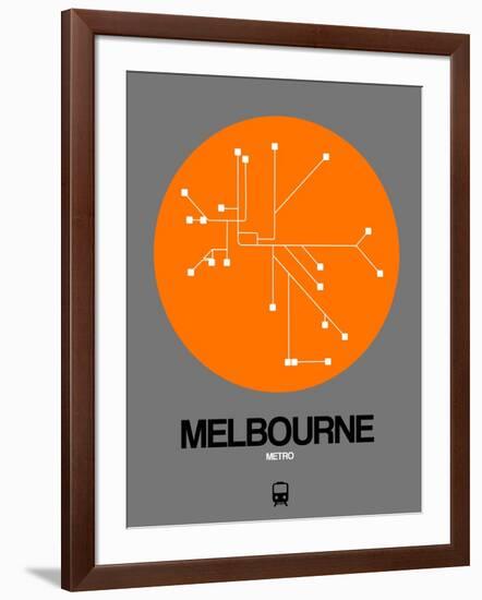 Melbourne Orange Subway Map-NaxArt-Framed Art Print