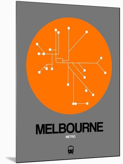 Melbourne Orange Subway Map-NaxArt-Mounted Art Print