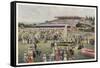 Melbourne Racegoers at Flemington on Melbourne Cup Day-null-Framed Stretched Canvas