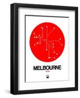 Melbourne Red Subway Map-NaxArt-Framed Art Print