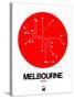 Melbourne Red Subway Map-NaxArt-Stretched Canvas